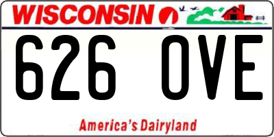 WI license plate 626OVE