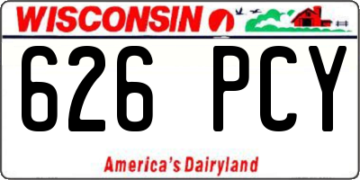 WI license plate 626PCY