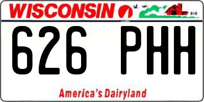 WI license plate 626PHH