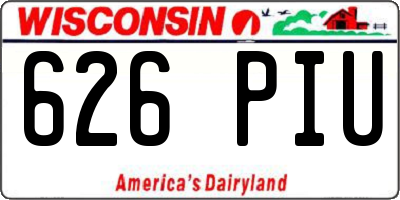 WI license plate 626PIU