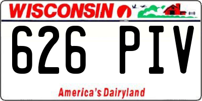 WI license plate 626PIV