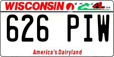 WI license plate 626PIW