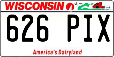 WI license plate 626PIX