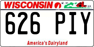 WI license plate 626PIY