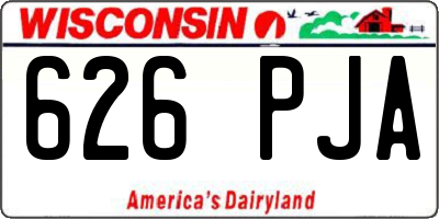 WI license plate 626PJA