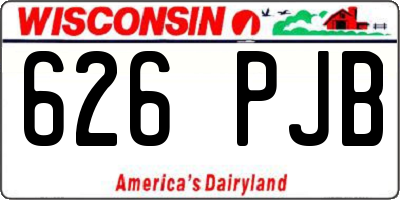 WI license plate 626PJB