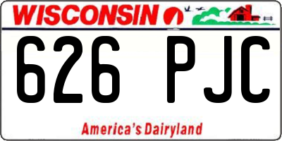 WI license plate 626PJC