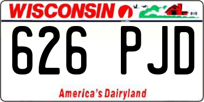 WI license plate 626PJD