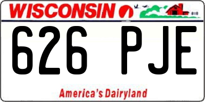 WI license plate 626PJE