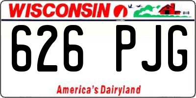 WI license plate 626PJG