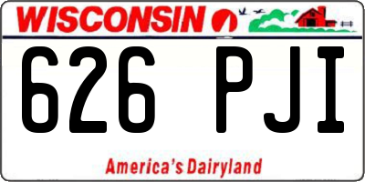 WI license plate 626PJI