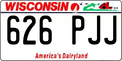 WI license plate 626PJJ