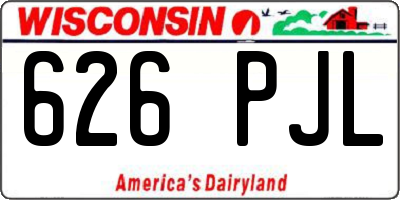 WI license plate 626PJL