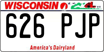 WI license plate 626PJP