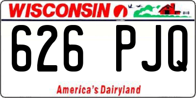WI license plate 626PJQ