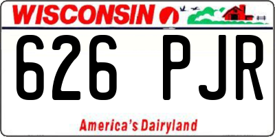 WI license plate 626PJR
