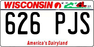 WI license plate 626PJS