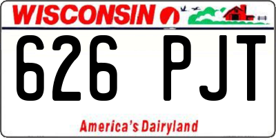 WI license plate 626PJT