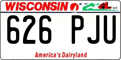 WI license plate 626PJU