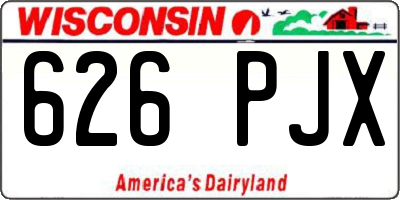 WI license plate 626PJX