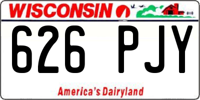 WI license plate 626PJY