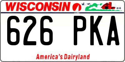 WI license plate 626PKA