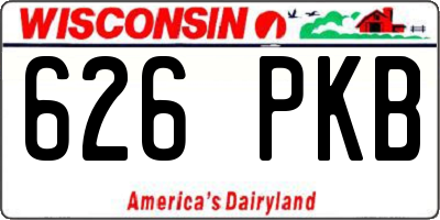 WI license plate 626PKB