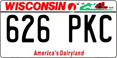 WI license plate 626PKC
