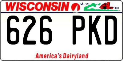 WI license plate 626PKD
