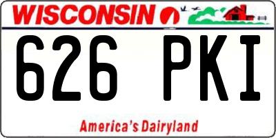 WI license plate 626PKI
