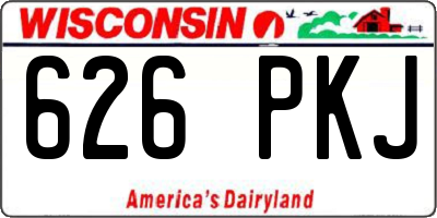 WI license plate 626PKJ