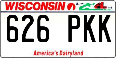 WI license plate 626PKK