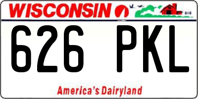 WI license plate 626PKL
