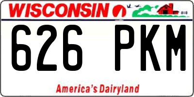 WI license plate 626PKM