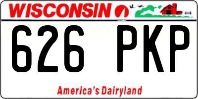WI license plate 626PKP