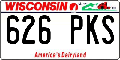 WI license plate 626PKS