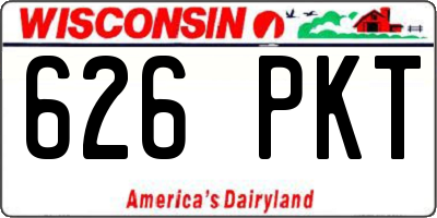 WI license plate 626PKT