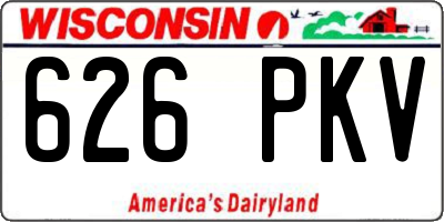 WI license plate 626PKV