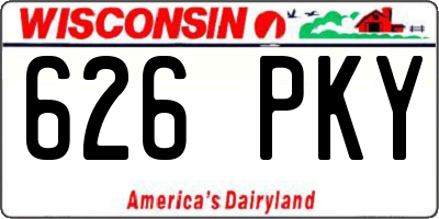 WI license plate 626PKY