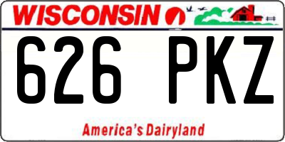 WI license plate 626PKZ