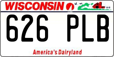 WI license plate 626PLB