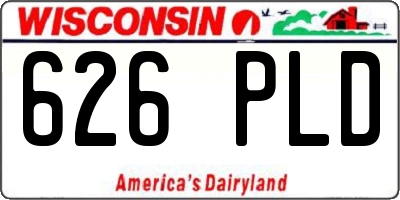 WI license plate 626PLD