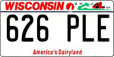 WI license plate 626PLE