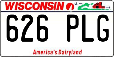 WI license plate 626PLG
