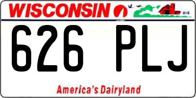 WI license plate 626PLJ