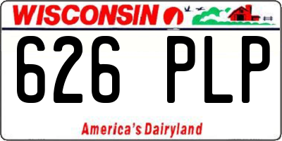 WI license plate 626PLP
