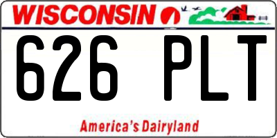 WI license plate 626PLT