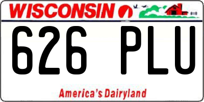 WI license plate 626PLU