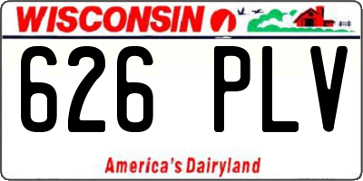 WI license plate 626PLV