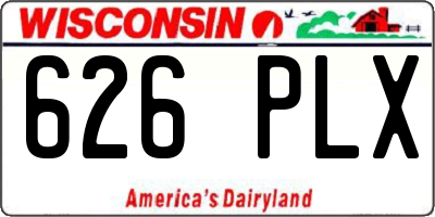 WI license plate 626PLX